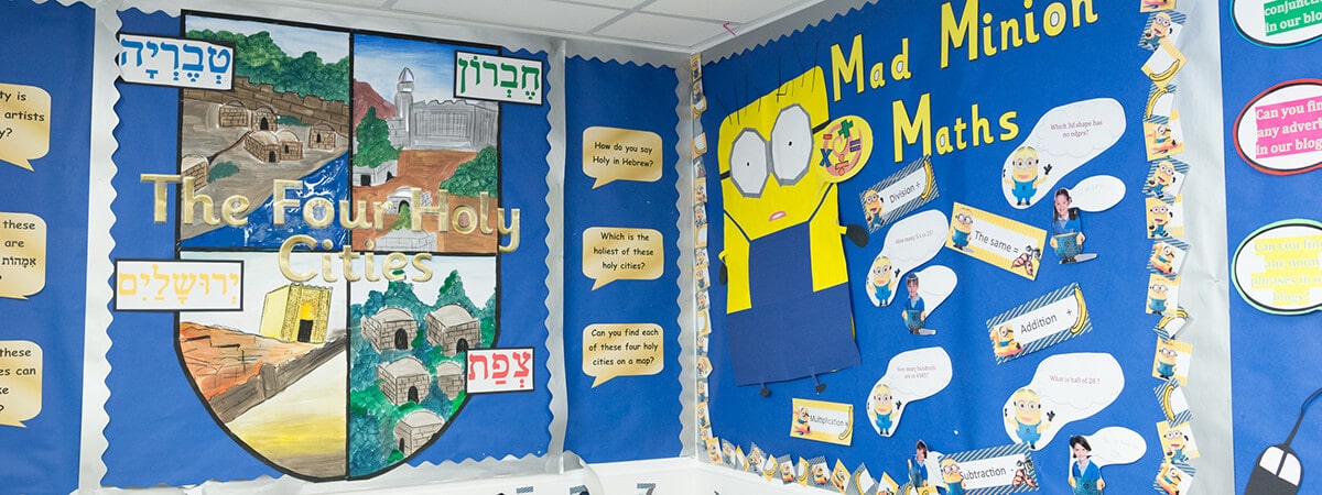 Displays of pupils' work in the school corridors