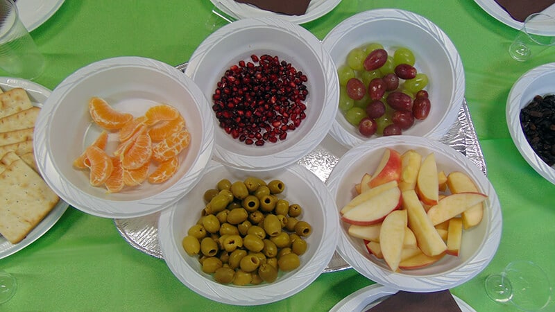 Some of the food served for Tu B’shvat Seder